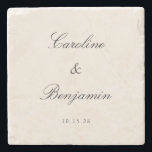 Classic Ivory Script Elegant Wedding Custom Name Stone Coaster<br><div class="desc">Stylish Formal Classic Traditional Script Elegant Wedding Invitation Custom Stone Coaster in Ivory Cream</div>