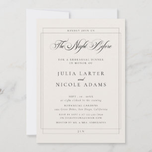 Classic Ivory The Night Before Rehearsal Dinner Invitation