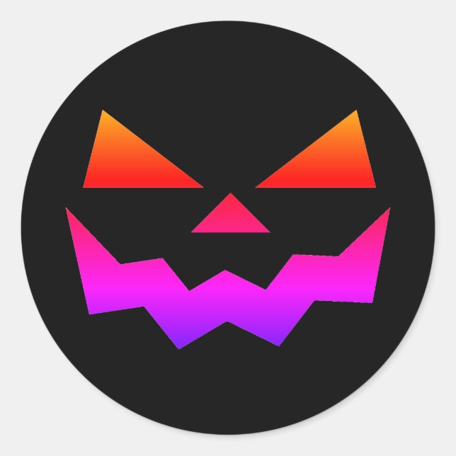Classic Jack-o-lantern pumpkin face smile Round Sticker (Front)