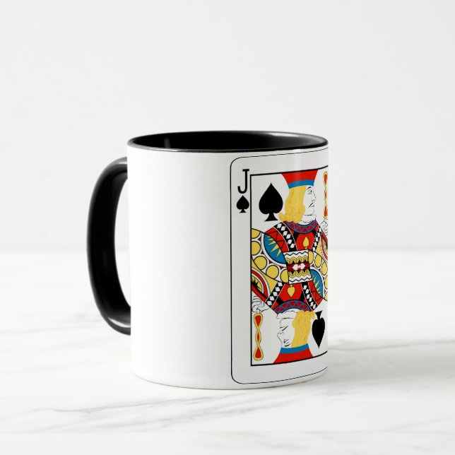 Classic Jack of Spades Poker Card Mug (Front Left)