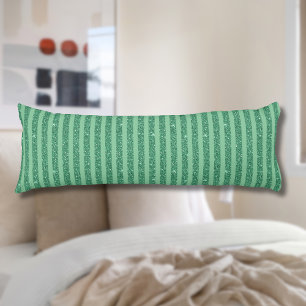 Classic Jade Green Glitter Style Vertical Stripes Body Cushion