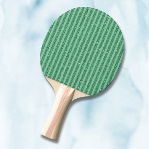 Classic Jade Green Glitter Style Vertical Stripes Ping Pong Paddle