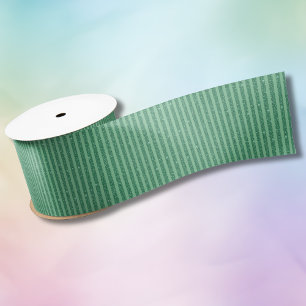 Classic Jade Green Glitter Style Vertical Stripes Satin Ribbon