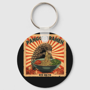 Classic japanese art stamp noodles pangolin ramen key ring