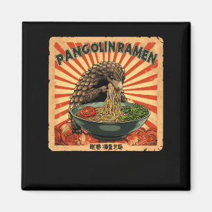 Classic japanese art stamp noodles pangolin ramen magnet