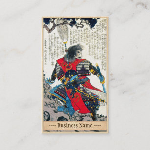 Classic japanese legendary samurai warrior art business card