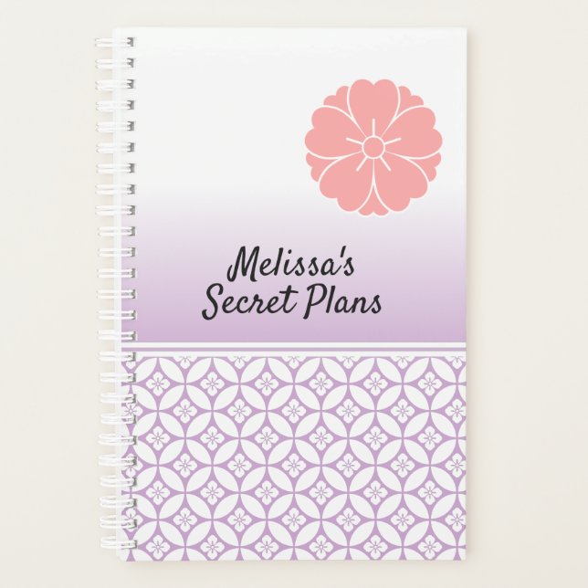 Classic Japanese Shippo Pattern and Cherry Blossom Planner (Front)