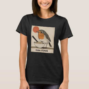 Classic Japanese Sunset Art Noodles Wildlife Robin T-Shirt