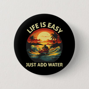 Classic Jet Ski skier 6 Cm Round Badge