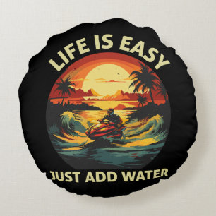 Classic Jet Ski skier Round Cushion