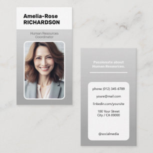 Classic Job Seeker Classy Minimalist Ombre Grey Business Card