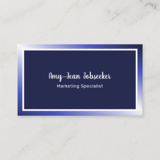 Classic Job Seeker Navy Ombre Simple Minimalist Business Card
