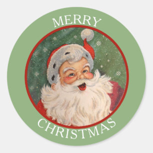 Classic Jolly Santa Claus Christmas Classic Round Sticker