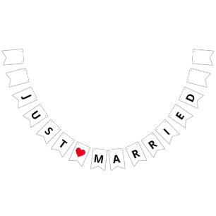 Classic Just Married Announcement Bunting