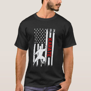 Classic Karate US Flag Karate Fighter Karate T-Shirt