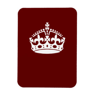 Classic Keep Calm Crown on Burgundy Red Magnet