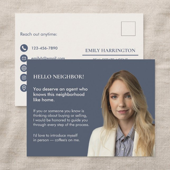 Classic Key Introduction Grey Real Estate Agent Postcard (Creator Uploaded)