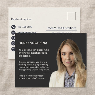 Classic Key Introduction Neutral Real Estate Agent Postcard