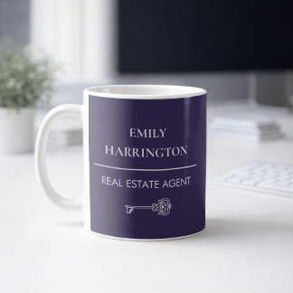 Classic Key Purple Real Estate Agent Coffee Mug