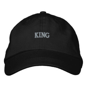 Classic KING Text Printed Black Basic Adjustable Embroidered Hat