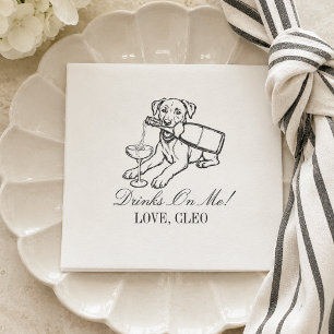 Classic Labrador Retriever Champagne Wedding Napkin