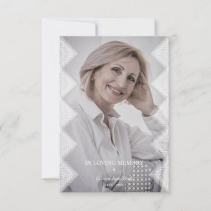 Classic Lace Photo Funeral Service Loved Ones Card