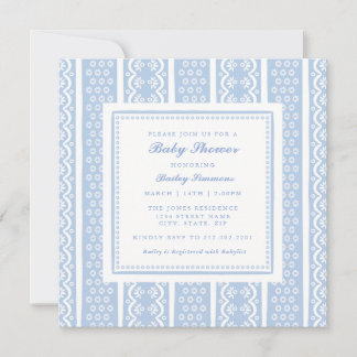 Classic Lace Stripe Baby Shower Invitation