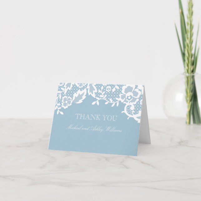Classic Lace Thank You Note Card (Front)