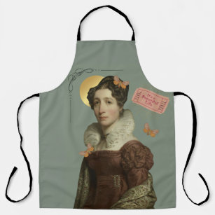 Classic lady with vintage ticket apron