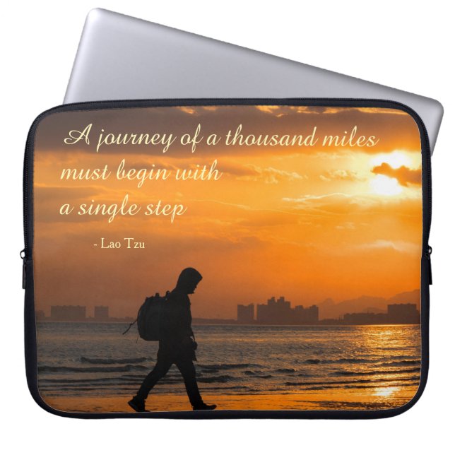 Classic Lao Tzu Journey Quote Laptop Sleeve (Front)
