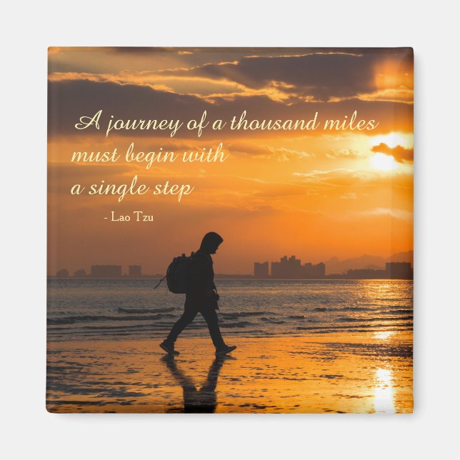 Classic Lao Tzu Journey Quote Magnet (Front)