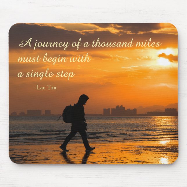 Classic Lao Tzu Journey Quote Mouse Pad (Front)
