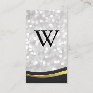 Classic Large Monogram Bokeh Wave Design Business Card