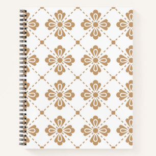 "Classic Lattice" Geometric Floral Hardcover Notebook