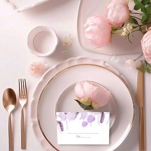 Classic Lavender Eucalyptus Glitter Wedding Place  Place Card
