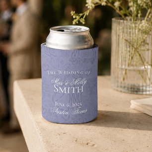 Classic Lavender Hand Drawn Sketch Wedding Favour Can Cooler