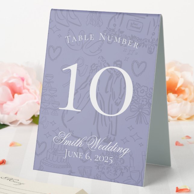 Classic Lavender Hand Drawn Wedding Sketch Art (In SItu (Wedding))