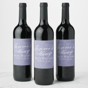 Classic Lavender Hand Drawn Wedding Sketch Art  Wine Label