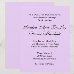 Classic Lavender Wedding Invitations