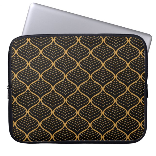 Classic Leaves Art Deco Pattern Laptop Sleeve (Front)