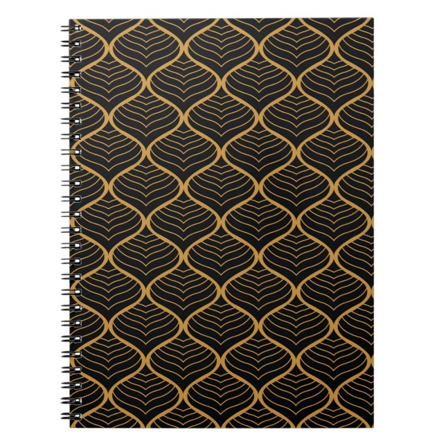 Classic Leaves Art Deco Pattern Notebook (Front)