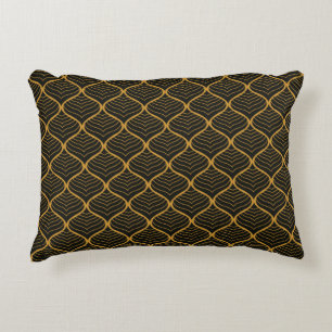 Classic Leaves Art Deco Seamless Pattern. Geometri Decorative Cushion