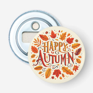 classic leaves & Happy Autumn Bottle Opener