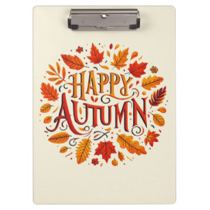 classic leaves & Happy Autumn Clipboard