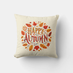 classic leaves & Happy Autumn Cushion
