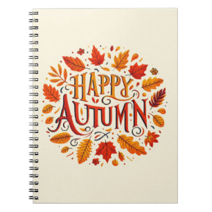 classic leaves & Happy Autumn  Notebook