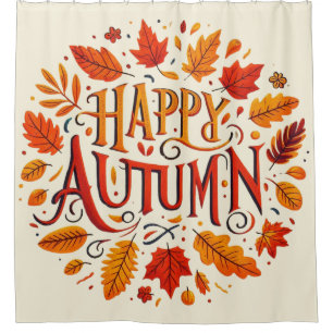 classic leaves & Happy Autumn  Shower Curtain
