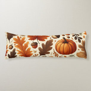 classic leaves/pumpkins/acorns Autumn Body Cushion