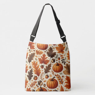 classic leaves/pumpkins/acorns Autumn  Crossbody Bag