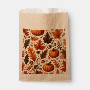 classic leaves/pumpkins/acorns Autumn Favour Bag